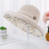 2023 Summer New Spliced Wooden Button Sunshade Sun Hat Double Layer Fragmented Flower Small Fresh Art Fisherman Hat for Women view 1