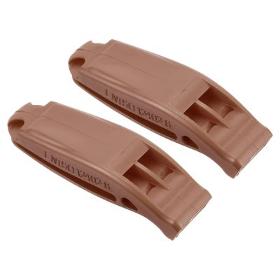PATIKIL Emergency Whistles, 2 Pack Safety Whistle with Lanyard Super Loud Marine Water Survival Whistle for Kayaking Boating Hiking, Brown