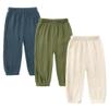 MYGBCPJS Baby Boys Girls 3 Pack Cotton Linen Trousers Toddler Casual Long Bloomers Ankle Length Harem Pants Jogger Leggings view 1
