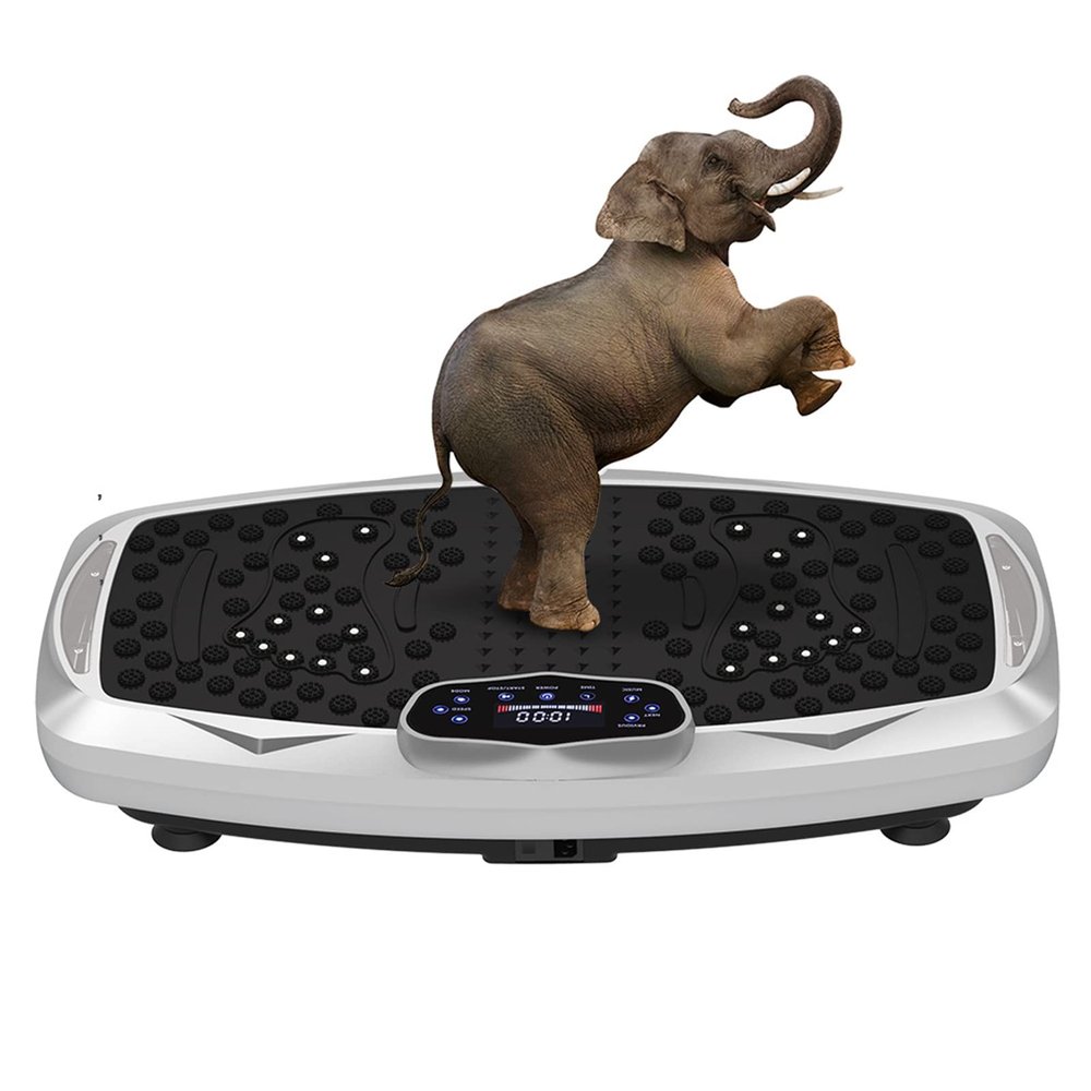 HAIZON Vibration Plate Exercise Machine, Vibration Fitness Platform Machine with Resistance Bands & Remote Control & Max Load 330lbs