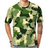 Green Camouflage Cats Men's T-Shirt Short Sleeve Crewneck Shirt Casual Workout Tee Top 5XL view 1