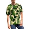 Green Camouflage Cats Men's T-Shirt Short Sleeve Crewneck Shirt Casual Workout Tee Top 5XL view 4