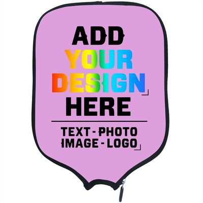 PrintOnDemand Customized Neoprene Racket Cover with Your Image Photo Text Logo, Personalized Paddle Covers Sleeves Fits Most Rackets, Plum, W8.26 xL11.6