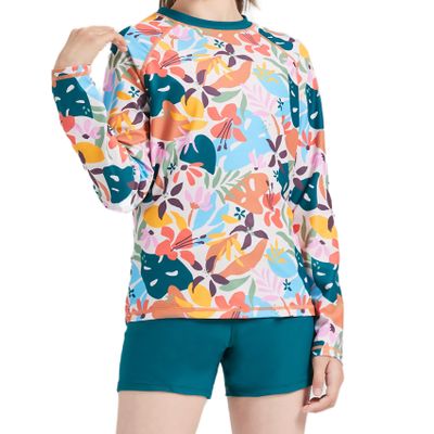 Girls Swimsuits Two Piece Rash Guard Set Long Sleeve Bathing Suit Swimwear with UPF 50+ Sun Protection Summer Beach Wear Green
