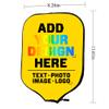 Customize Padded Pickleball Paddle Cover with Personalized Image Text Logo, Neoprene Cover Paddle Case Racket Cover, Fits Most Paddle, Gold, W8.26 xL11.6 view 2