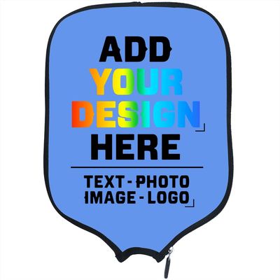 PrintOnDemand Customized Neoprene Racket Cover with Your Image Photo Text Logo, Personalized Paddle Covers Sleeves Fits Most Rackets, CornflowerBlue, W8.26 xL11.6