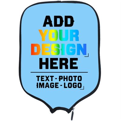 PrintOnDemand Custom Neoprene Racket Cover with Your Image Photo Text Logo, Personalized Paddle Covers Sleeves Fits Most Rackets, LightSkyBlue, W8.26 xL11.6