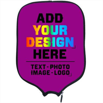 Custom Padded Pickleball Paddle Cover with Personalized Image Text Logo, Neoprene Cover Paddle Case Racket Cover, Fits Most Paddle, Lightpurple, W8.26 xL11.6