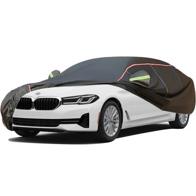 ACHETE Car Covers are Suitable for 1977-2023 BMW 530 i/e/i-xDrive/xi/xiT/e-xDrive,Water, Rain, Sun and Snow Resistant Oxford Fabric Car Cover,with Side Door Zip (Color : Black, Size : 530 xi)