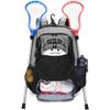 GOBUROS Lacrosse Bag, Lacrosse Equipment Backpack with Stick Holder and Hidden Zipper Net Holds All Lacrosse or Field Hockey Gears, Separate Ventilated Shoe Space Hold Up to US Mens 13, Gray view 1