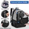 GOBUROS Lacrosse Bag, Lacrosse Equipment Backpack with Stick Holder and Hidden Zipper Net Holds All Lacrosse or Field Hockey Gears, Separate Ventilated Shoe Space Hold Up to US Mens 13, Gray view 2
