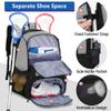 GOBUROS Lacrosse Bag, Lacrosse Equipment Backpack with Stick Holder and Hidden Zipper Net Holds All Lacrosse or Field Hockey Gears, Separate Ventilated Shoe Space Hold Up to US Mens 13, Gray view 3