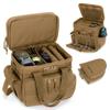 GOBUROS Tactical Gun Range Bag with 3 Pistols Capacity and TSA Lock, Gun Duffle Bag with 2 Small Pistol Cases and 12x Magazine Slots, Multi-Pockets for Hunting and Shooting Range Gear, Khaki