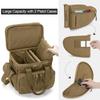 GOBUROS Tactical Gun Range Bag with 3 Pistols Capacity and TSA Lock, Gun Duffle Bag with 2 Small Pistol Cases and 12x Magazine Slots, Multi-Pockets for Hunting and Shooting Range Gear, Khaki view 2