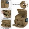 GOBUROS Tactical Gun Range Bag with 3 Pistols Capacity and TSA Lock, Gun Duffle Bag with 2 Small Pistol Cases and 12x Magazine Slots, Multi-Pockets for Hunting and Shooting Range Gear, Khaki view 4