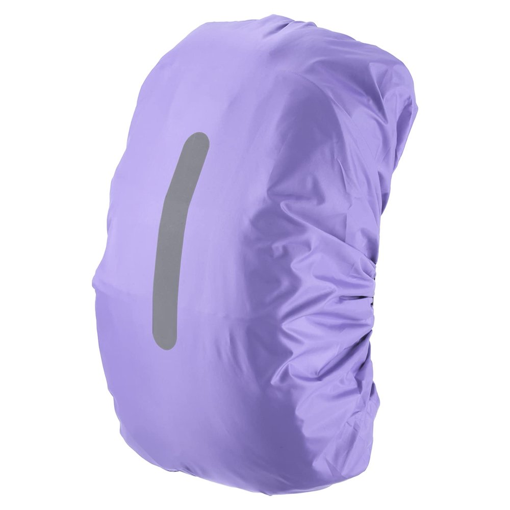 PATIKIL 65-75L Waterproof Backpack Rain Cover, Non-Slip Backpack Cover with Vertical Reflective Strap Stay Dry for Hiking, Camping, Hunting, XL, Purple