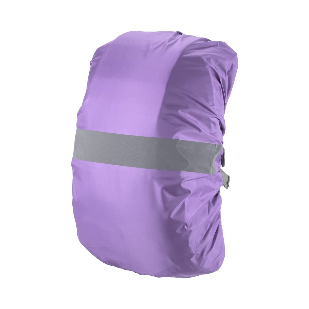 PATIKIL 15-25L Waterproof Backpack Rain Cover, Non-Slip Backpack Cover with Reflective Strap Stay Dry for Hiking, Camping, Hunting, XS, Purple