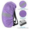 PATIKIL 15-25L Waterproof Backpack Rain Cover, Non-Slip Backpack Cover with Reflective Strap Stay Dry for Hiking, Camping, Hunting, XS, Purple view 3