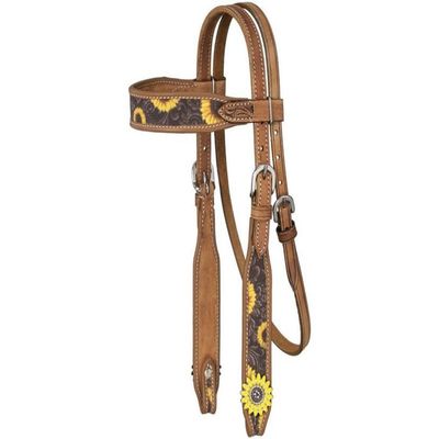 Silver Royal Sunflower Browband Headstall Mini