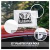 AGAS Alabama University Big Al White Car Flags - 7.5x10.5 inch Double-Layered Printed Polyester Fabric - 13" Flexible Plastic Pole for Attaching to Vehicle Window - Officially Licensed Alabama University Car Flags view 4