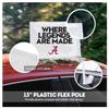 AGAS Crimson Tide Where Legends Are Made A Logo White Car Flags - 7.5x10.5 inch Double-Layered Printed Polyester Fabric - 13" Flexible Plastic Pole for Attaching to Vehicle Window - Crimson Tide White Car Flags view 4