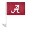 Alabama University Crimson Tide Primary A Logo Car Flags - 7.5x10.5 inch Double-Layered Printed Polyester Fabric - 13" Flexible Plastic Pole for Attaching to Vehicle Window - NCAA Licensed Alabama A Logo Car Flags view 1