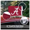 Alabama University Crimson Tide Primary A Logo Car Flags - 7.5x10.5 inch Double-Layered Printed Polyester Fabric - 13" Flexible Plastic Pole for Attaching to Vehicle Window - NCAA Licensed Alabama A Logo Car Flags view 4