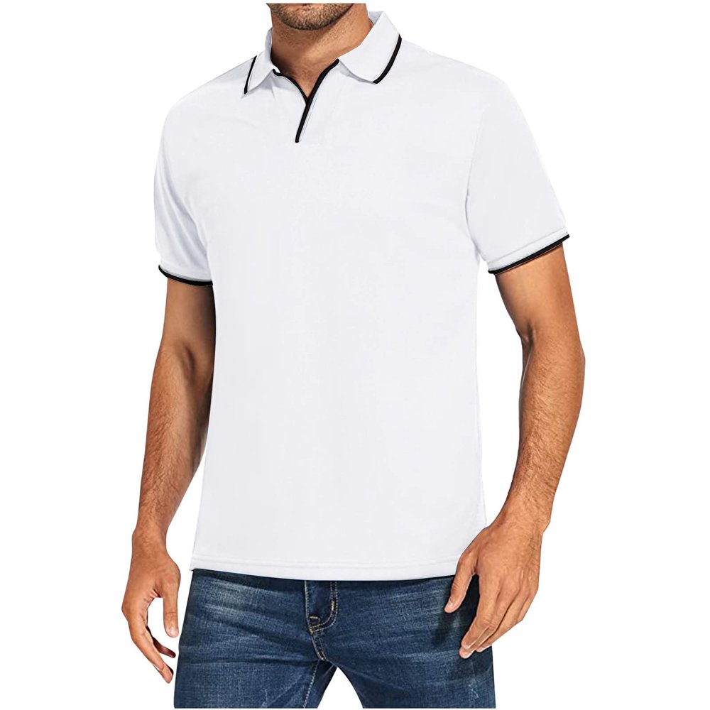 Muscularfit Slim Fit Button Down Shirts for Men Casual Stylish Short Sleeve Henley Shirt Summer Light Weight Sport Polo Shirt