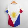 TAIZIYEAH Elegant Casual Philippines Flag V Neck Short-Sleeve Womens Shirt Printed for Women Girl's Summer Sun Beach S view 2