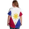 TAIZIYEAH Elegant Casual Philippines Flag V Neck Short-Sleeve Womens Shirt Printed for Women Girl's Summer Sun Beach S view 4