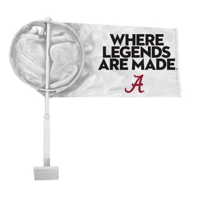 AGAS NCAA Crimson Tide Where Legends Are Made A Logo White Car Windsock Flags - 9.5x18 inch Double-Layered Printed Wrap Knitted Polyester - 19" Windsock Pole Kit for Attaching to Vehicle Window
