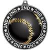 2.75" 2nd Place Baseball Shadow Medal Award, Silver Trophy Medal 100 Pack view 2