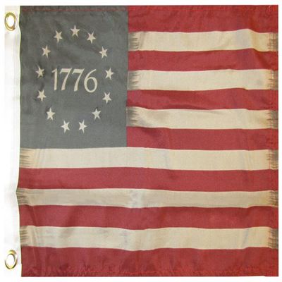 1776 Betsy Ross Tea Stain 12"x18" Poly Car Boat Flag Grommets