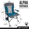 Black Sierra Camping Chair  Folding Portable Lawn & Beach Chair with Padded Hard Armrest, Mesh Vented Back, Spacious, Cup Holder, Carry Bag  Supports 300 lbs for Sports view 2