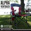 Black Sierra Camping Chair  Folding Portable Lawn & Beach Chair with Padded Hard Armrest, Mesh Vented Back, Spacious, Cup Holder, Carry Bag  Supports 300 lbs for Sports view 3
