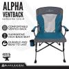 Black Sierra Camping Chair  Folding Portable Lawn & Beach Chair with Padded Hard Armrest, Mesh Vented Back, Spacious, Cup Holder, Carry Bag  Supports 300 lbs for Sports view 4