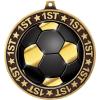 2.75" 1st Place Soccer Shadow Medal Award, Gold Trophy Medal 50 Pack view 2