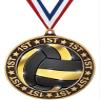 Crown Awards 2.75" 1st Place Volleyball Shadow Medal Award, Gold Trophy Medal 20 Pack view 1