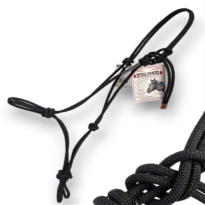 Double Diamond Halter Company 5/16 Polypropylene Halter | Built by Cowboys, Tested by Broncs | (Horse, Black)