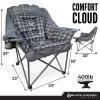 Black Sierra Oversized Camping Chair for Adults  400 lb Heavy Duty Folding Chair with Cup Holders & Carry Bag view 3