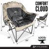 Black Sierra Oversized Camping Chair for Adults  400 lb Heavy Duty Folding Chair with Cup Holders & Carry Bag view 2