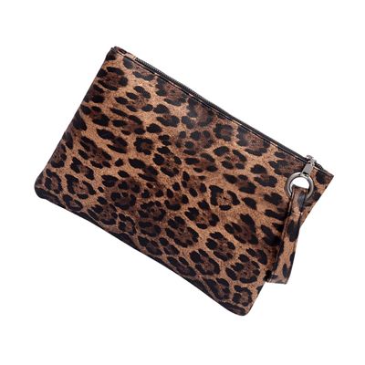 VALICLUD Trendy Bags for Women Leopard Wallet Trendy Handbags Hot Handbag Clutch Purse Leopard Grain Bag Envelope Bag Lady Bags Clutch Bag Brown Fashion Wristband Trendy Purse Leopard Bag