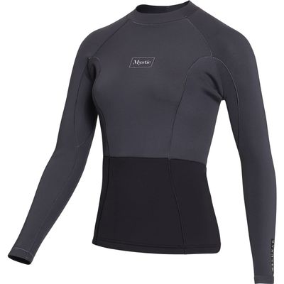 2023 Mystic Womens Lunar 2mm Long Sleeve Neoprene Vest - Dark Grey 230145 L