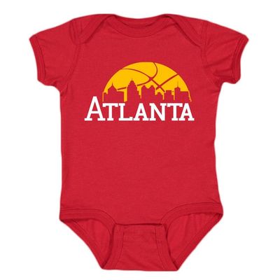 Atlanta Skyline Kid's Bodysuit for Basketball Fans (Red, 6M)