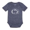 Little King NCAA Knobby Short Sleeve Romper Bodysuit-Big Logo-Penn State-Heathered Navy-0-3 Months view 2