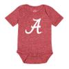Little King NCAA Knobby Short Sleeve Romper Bodysuit-Big Logo-Alabama-Heathered Crimson-0-3 Months view 2