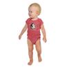 Little King NCAA Knobby Short Sleeve Romper Bodysuit-Big Logo-Florida State-Heathered Garnet-18 Months view 1