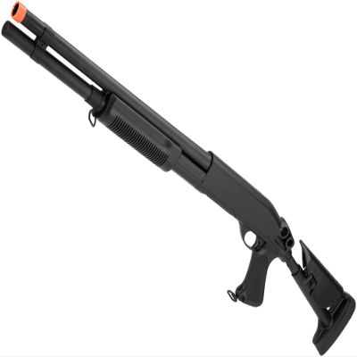 Evike Airsoft - CYMA Standard M870 3-Round Burst Multi-Airsoft Shotshell Loading Airsoft Shotgun (Model: Retractable Stock)