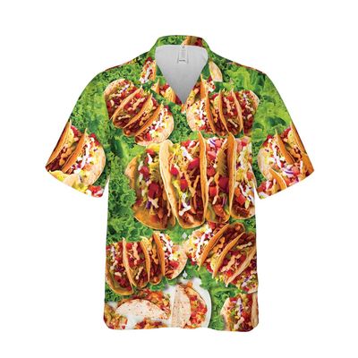 228CLOSET Tacos Hawaiian Shirt for Men - Mexican Cuisine Button Down Shirt Men, Mens Hawaiian Shirt Set 11 Size XL