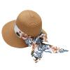 Summer Bucket Hats for Women Wide Bongrace Beach Sun Hat Straw Hat Sunscreen Sunshade Fisherman's Hat with Bow Tie (a-A, One Size) view 1